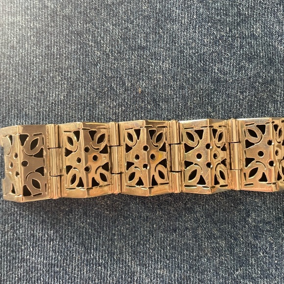 Vintage Handmade Mexico Taxco .925 Silver 9 Panel Hinged Cutout Bracelet Cuff - Picture 5 of 16